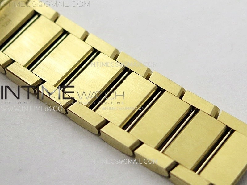 Tank Francaise Ladies 21.2mm YG 8848F 1:1 Best Edition Silver Dial on YG Bracelet Ronda Quartz